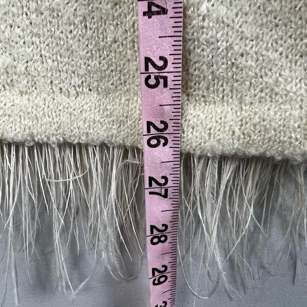 Kensie Sweater Womens Medium Pullover Textured Fringed Trim Long Sleeve - Picture 8 of 14